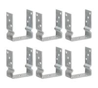 Ancrages de poteau vidaXL, lot de 6, argentés, 12 x 6 x 15 cm, acier