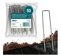 Ancrages en acier galvanisé/ Piquets de Fixation 15cm Sillar piquets de terre pour agrotextiles - 50pcs
