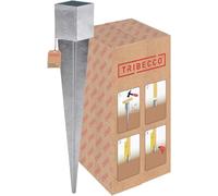 Ancre à enfoncer pour poteau carré en bois avec section de 121 x 121 mm, en acier galvanisé à chaud, longueur de 900 mm