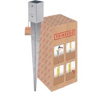 Ancre à enfoncer pour poteau carré en bois avec section de 81 x 81 mm, en acier galvanisé à chaud, longueur de 750 mm