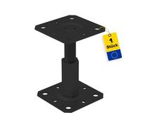 Ancre de poteau réglable en hauteur de 100 à 150 mm - Ancre de poteau à visser - Pied de support - Ancrage de poteau - Manchon à visser - Ancre - Tige filetée M20 - Plaque d'ancrage 100/100x3 mm