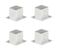 vidaXL Ancres de poteau 4 pcs 141 mm Métal galvanisé Blanc G