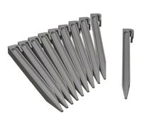 NATURE Chevilles d'ancrage pour bordure de jardin Lot de 10 Gris H 26,7 x 1,9 x 1,8 cm