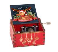 Ancsttu Petite boîte à Musique, Boîte à Musique Classique en Bois sculpté à manivelle, Boîte à en Bois de Noël, Cadeaux pour garçon, Fille, ami de la, Noël, Anniversaire