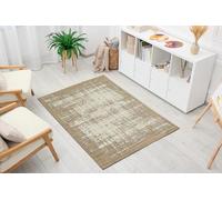 andiamo Campos Tapis de Sol Moderne Gris/Corail, Polypropylène, Beige, 133 x 190 cm