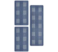 andiamo Dalia Lot de 3 Tapis de Couloir résistants en polypropylène Facile d'entretien et résistant aux Taches Bleu Clair