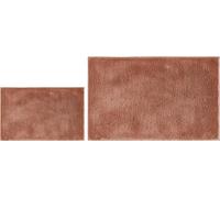 andiamo Florida - Lot de 2 Tapis de Bain antidérapants - Doux et Moelleux - Tapis de Bain antidérapant et Lavable - 40 x 60 cm + 60 x 100 cm - Rouge Rouille