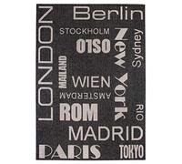 andiamo Louisville Tapis d'intérieur et d'extérieur Moderne tissé avec Bordure entièrement Cousue, Tissu Plat, 120 x 170 cm, nom de Ville
