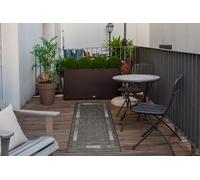 andiamo Louisville Tapis d'intérieur et d'extérieur Moderne tissé avec Bordure entièrement surmaillée et Bordure de lit 67 x 140 cm Anthracite