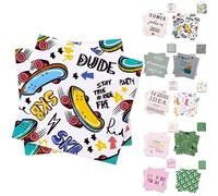 ANDINUS Lot de 40 serviettes en papier décorées - Motifs amusants, modernes et colorés pour fêtes, anniversaires, événements, bureau et usage quotidien (skate)