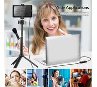 Andoer Kit d'éclairage USB pour vidéoconférence avec 3 * lampes vidéo LED 5600K dimmable + 3 * trépieds de bureau + 3 * adaptateur de montage rotatif 180��� + 12 * filtres de couleur (rouge/jaune/bleu