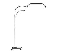 Andoer Lampe de remplissage demi-lune de 50 cm, lampe sur pied LED 3200 K-5600 K à intensité variable, lampe à cils avec cordon de 1,8 m, support de téléphone, télécommande pour salon de beauté,