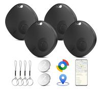 Android Smart Tag, Bluetooth Localisateur D’Objets (Noir) | Fonctionne avec l’app Google Localiser (Uniquement Android), Traceur Tag pour Les clés/Portefeuilles/Valises, Lot de 4