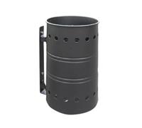 ANDRYS Poubelle Exterieur (Noir, avec Support de Montage) | Conteneur à Déchet en Acier Galvanisé, Diamètre de 26 cm, Hauteur 42 cm, Mobilier pour Cours Parcs et Espaces Urbains