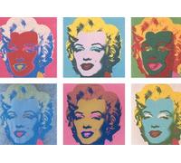 Andy Warhol - Marilyn Monroe x 6 faces couleur - A3 Poster