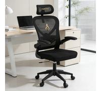 ANDYOU Faux Fur+ Mesh Office Chair , rotating rocker function, Black