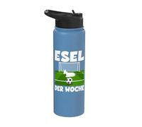 âne de la semaine, joueur de gardien de but et football Stainless Steel Insulated Water Bottle