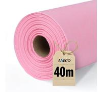 Aneco 1 rouleau de chemin de table non tissé - 30 cm x 40 m - Rose clair - Chemin de table décoratif pour mariage, anniversaire, décoration de table élégante