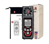 Anémomètre numérique portable 0,3-30 m/s avec conversion de 5 unités, jauge LCD rétroéclairée pour tests industriels CVC, noir