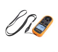 Anémomètre numérique portable avec rétroéclairage LCD - Mesure la température et le refroidissement éolien pour voile, golf, CVC, test de conduits 105 mm, jaune
