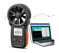 Anémomètre numérique portatif avec connexion USB, mesureur de point de rosée et de masse d'air