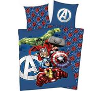 anemone Parure de Lit Avengers en Microfibre - Housse de Couette 140x200 cm + Taie d'oreiller 63x63 cm (Parure Avengers C)