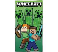 anemone Serviette de Plage Coton Minecraft 70x140 cm - 320 GSM Douce et Absorbante - Serviette de Bain Enfant Adulte - Gamer Pixel Piscine Voyage Cadeau (B)