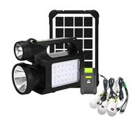 Anern Lampe de poche solaire portable tenue à la main avec batterie Li-ion 4500mAh, panneaux solaires, 3 ampoules LED et câble Type-C pour camping, pêche, sauvegarde d'urgence