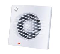Anesty Ventilateur extracteur de salle de bain 4" avec minuterie, 12 W 130 m³/h, ventilateur d'échappement silencieux 100 mm avec clapet anti-retour - salle de bain, cuisine, WC, montage fenêtre/mural