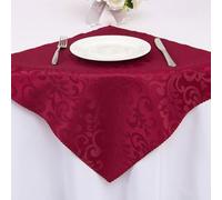 Anevous Lot de 12 serviettes en jacquard, 48 x 48 cm, serviettes en damas bordeaux, serviettes lavables à la machine, réutilisables pour repas de famille, mariages, fêtes, restaurants, Noël, bordeaux