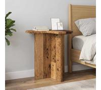 Angajara Lot de 2 tables d'appoint en bois vieilli, diamètre 39 x 38 cm, compactes, robustes, polyvalentes, tables de chevet, table de canapé pour salon, chambre à coucher, couloir avec nettoyage