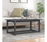 Angajara Table basse grise en pin massif - 110 x 55 x 45 cm - Table d'appoint moderne pour canapé et salon