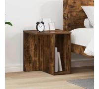 Angajara Table d'appoint en chêne fumé 37 x 32 x 40 cm avec espace de rangement, étagère et étagère, table basse moderne pour salon, chambre à coucher, couloir, canapé, lit, table de rangement
