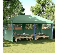 Angajara Tente de fête verte - 292 x 580 x 315 cm - Tente pop-up en tissu Oxford - Auvent pliable - Imperméable - Résistant aux intempéries - Protection UV - Cadre en acier robuste - Housse