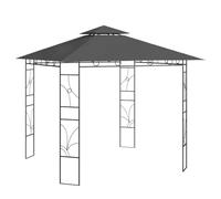 Angajara Tonnelle anthracite - 3 x 3 x 2,7 m - Tente de fête avec cadre en acier - Tissu 160 g/m² avec revêtement PA - Résistant aux intempéries - Pliable - Protection solaire pour terrasse, événement