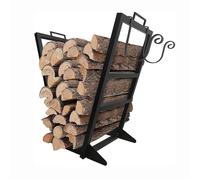 ange buche 56x28x37cm grande capacité range-bûches - Roame - support de bois pour intérieur extérieur rack de stockage noir abri