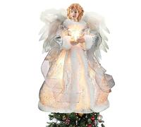 Ange de Noel pour Sapin, Ange Sapin de Noel Cimier Sapin de Noel Ange Pointe de Sapin de Noel pour Intérieur Extérieur pour Ornements d'arbre Noël, Fournitures Fête du Nouvel (Argent)