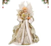 Ange De Noel pour Sapin | Cime d'arbre De Noël Topper d'arbre De Noël | Décoration Ange Noel avec Ailes en Plumes Blanches | Décoration De Maison d'ange Féerique