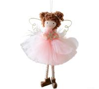 Ange pour déco Noël Jupe Dentelle 15cm Ailes Dorées Ange pour | Jupe en tulle délicat, ailes dorées brillantes, design féerique unique, léger et résistant(Style A)