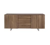 Angel Cerdá - Buffet en Noyer avec Pieds en Acier - Buffet de Salon Moderne et sophistiqué - Buffet en Bois Durable - Buffet avec Grand Espace de Rangement - 210 x 42 x 90 cm