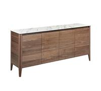 Angel Cerdá - Buffet Moderne en Bois de Noyer et Grès Cérame | Buffet Salon, Entrée 179 x 45 x 80 cm, Bois de Noyer, Grès Cérame | Grand Rangement, Fonctionnel