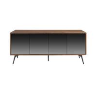 Angel Cerdá - Buffet Moderne en Bois de Noyer et Verre Effet Miroir | Buffet Salon, Entrée 180 x 50 x 76 cm, Bois de Noyer, Verre Effet Miroir | Portes | Grand Rangement, Fonctionnel