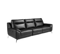 Angel Cerdá - Canapé Design Relax 3 Places Cuir Noir de Salon | Cuir Véritable, Résistant et Confortable, Élégant et Fonctionnel, Pour Salon, 264 x 93 x 92 cm