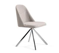 Angel Cerdá - Chaise de Salle à Manger Pivotante Rembourrée en Tissu Gris | Chaises de Salle à Manger Modernes, Design Minimaliste et Élégant | 47 x 56 x 82 cm, Pieds en Acier Chromé | Confortable