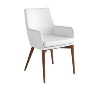 Angel Cerdá - Chaise de Salle à Manger Rembourrée en Similicuir | Chaises de Salle à Manger Modernes, Design Minimaliste | 57 x 64 x 88 cm, Pieds en Bois de Frêne Couleur Noyer | Confortable