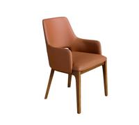 Angel Cerdá - Chaise de Salle à Manger Rembourrée en Similicuir Marron | Chaises de Salle à Manger Modernes, Design Minimaliste et Élégant | 54 x 61 x 83 cm, Pieds en Bois Placage Noyer | Confortable