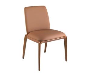 Angel Cerdá - Chaise de Salle à Manger Rembourrée en Similicuir Marron | Chaises de Salle à Manger Modernes, Design Minimaliste et Élégant | 52 x 60 x 83 cm, Pieds en Bois Couleur Noyer | Confortable