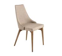 Angel Cerdá - Chaise de Salle à Manger Rembourrée en Tissu Marron | Chaises de Salle à Manger Modernes, Design Minimaliste et Élégant | 50 x 60 x 91 cm, Pieds en Bois Noyer | Confortable