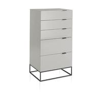 Chiffonnier bois gris et acier noir