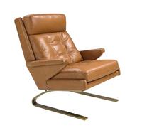 Fauteuil en cuir camel